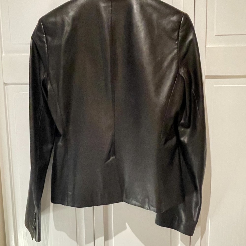Theory Leather Blazer Size 10 - Picture 3 of 5